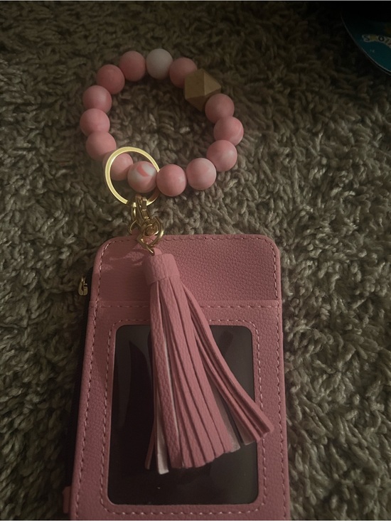 Accessories - Pink Tassel Wristlet Card Holder Keychain